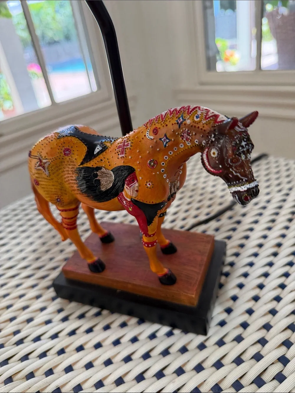 Hand-Painted Yellow Horse Table Lamp The Trail of the Painted Ponies.